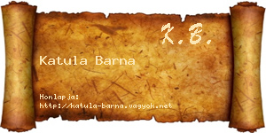 Katula Barna névjegykártya