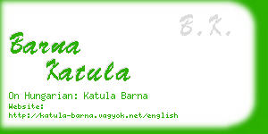 barna katula business card